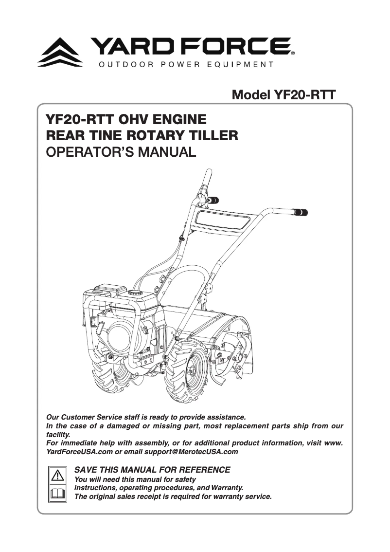 Page 1 de la notice Manuel utilisateur Yard Force YF20-RTT