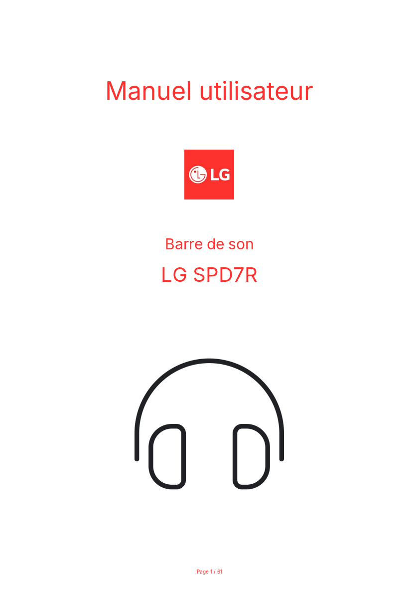 Image de la première page du manuel de l'appareil SPD7R