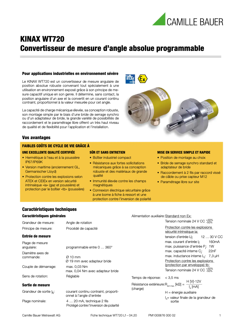 Image de la première page du manuel de l'appareil KINAX WT720