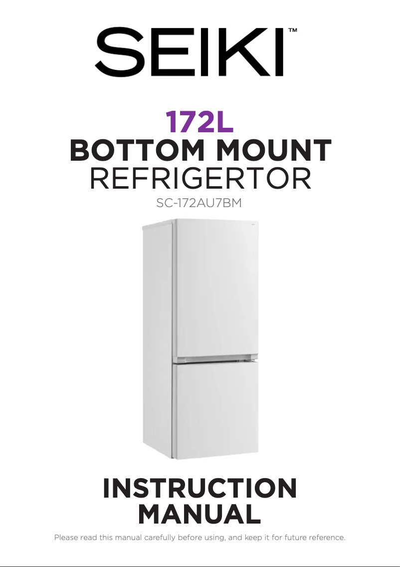 Page n°1 - Manuel utilisateur Seiki SC-172AU7BM
