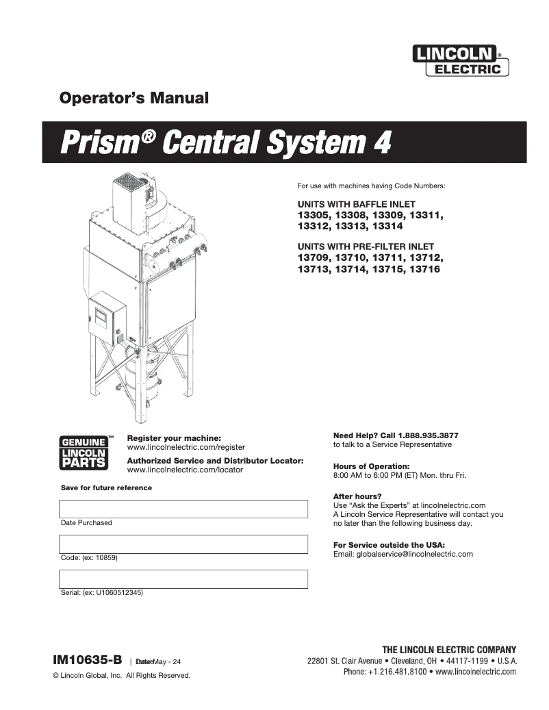 Page n°1 - Manuel utilisateur Lincoln Electric Prism 4
