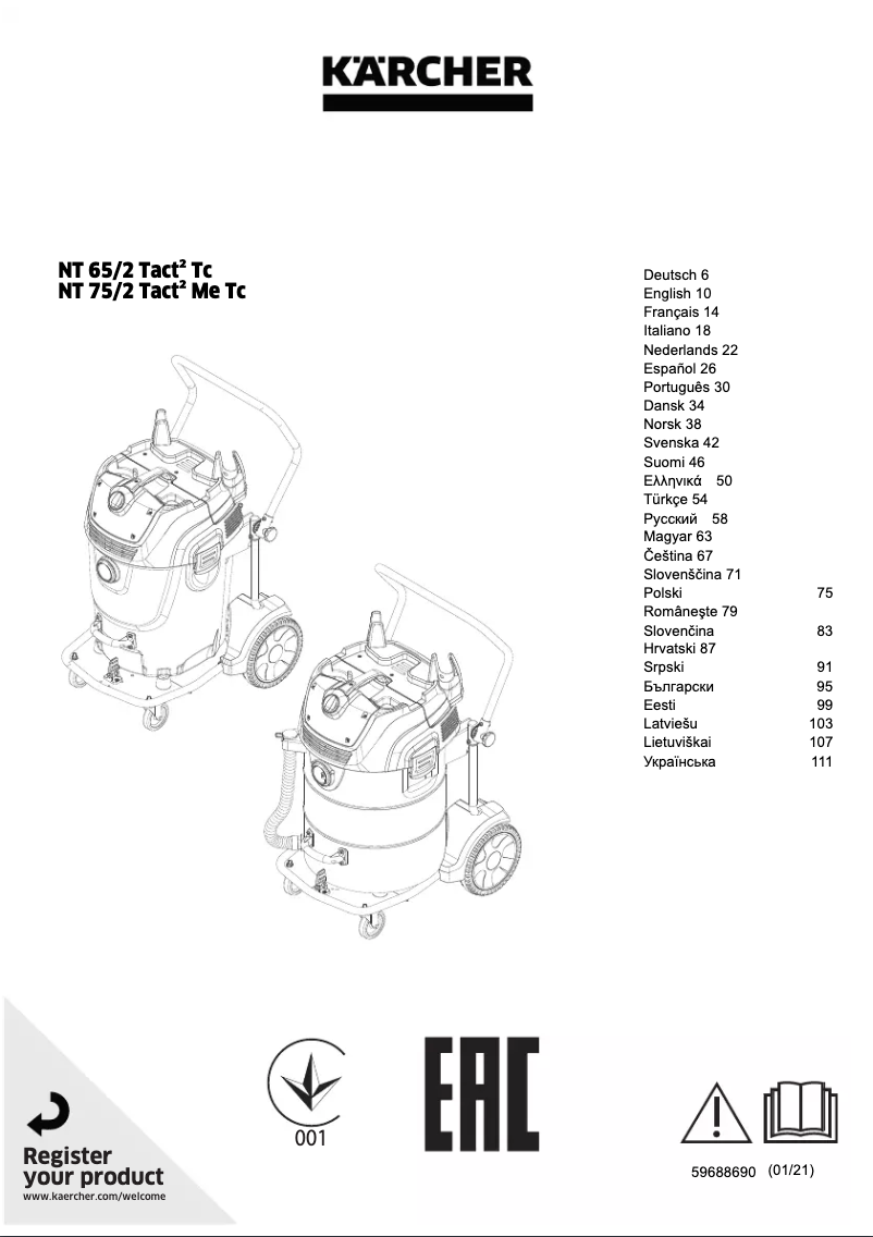 First page image of the manual for NT 65/2 Tact² Tc