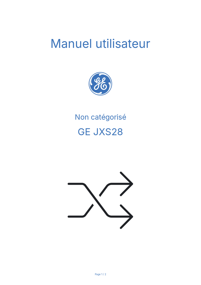Image de la première page du manuel de l'appareil JXS28