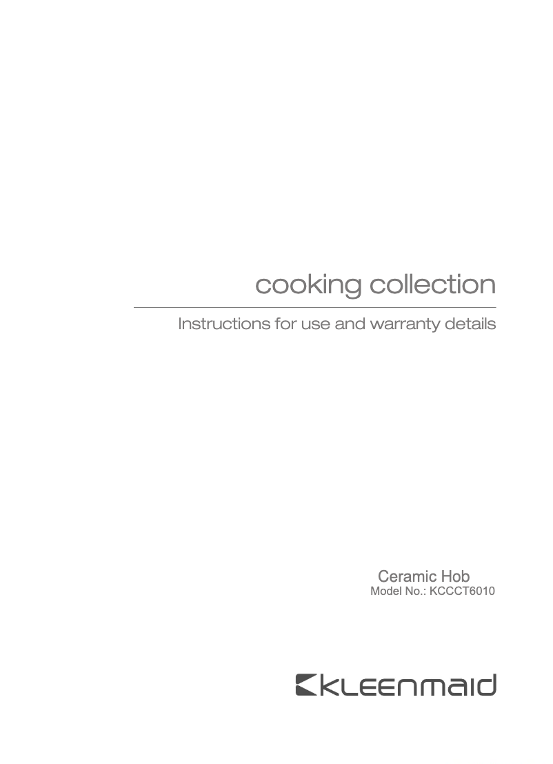 Image de la première page du manuel de l'appareil KCCCT6010