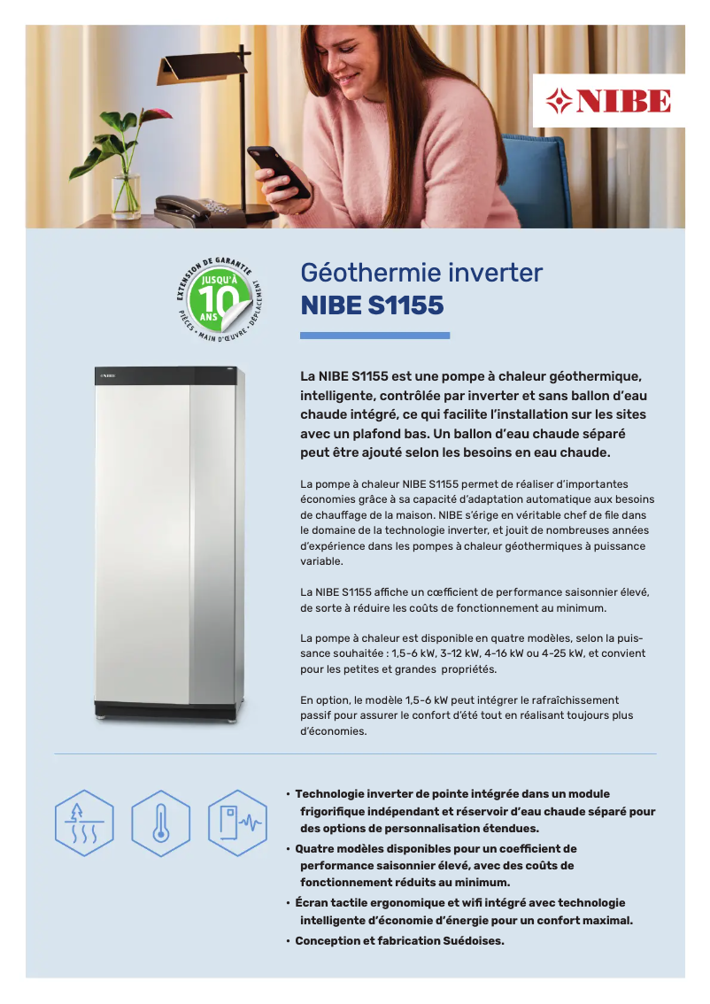 Page 1 de la notice Brochure Nibe S1155