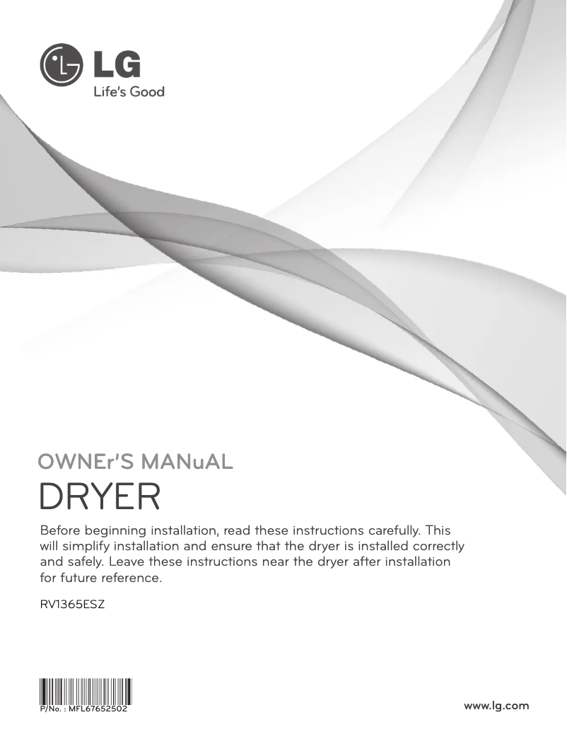 Page 1 de la notice Manuel utilisateur LG RV1365ESZ