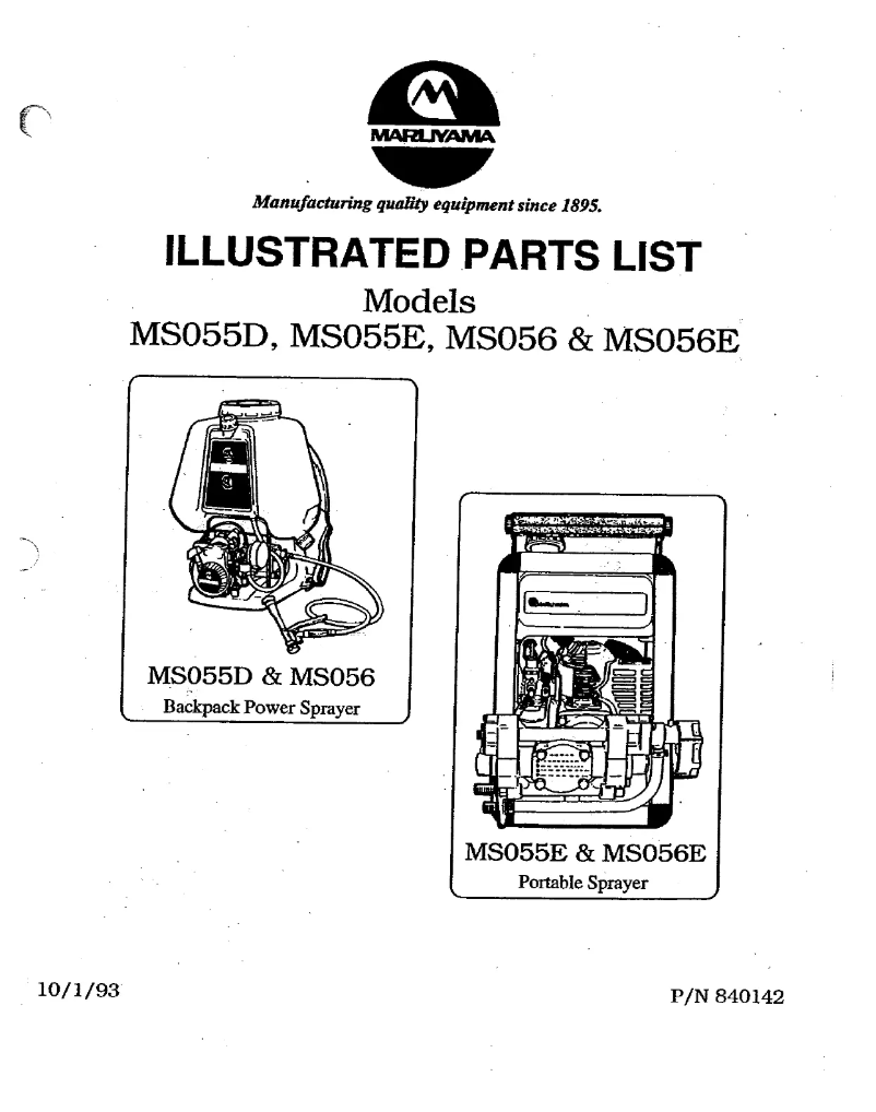 Page n°1 - Manuel utilisateur Maruyama MS055E