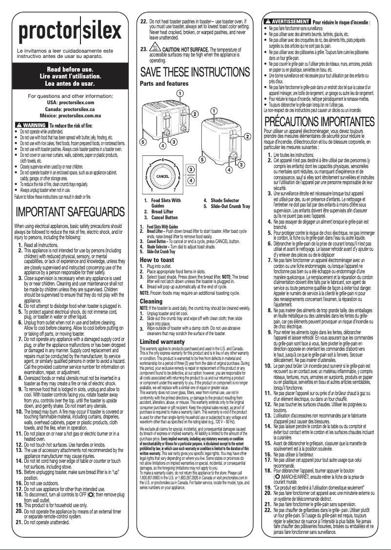 Image de la première page du manuel de l'appareil 22305