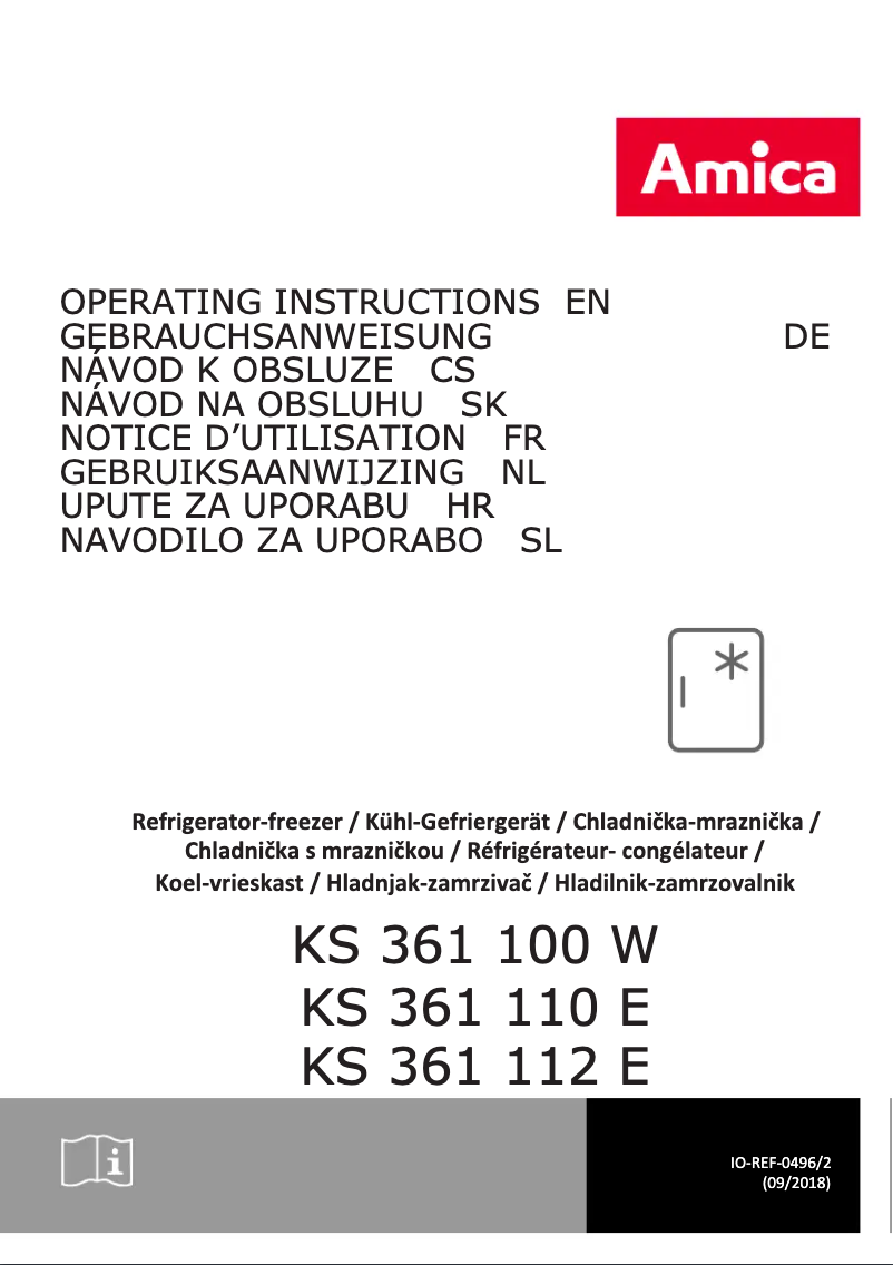 Page n°1 - Manuel utilisateur Amica KS 361 112 E