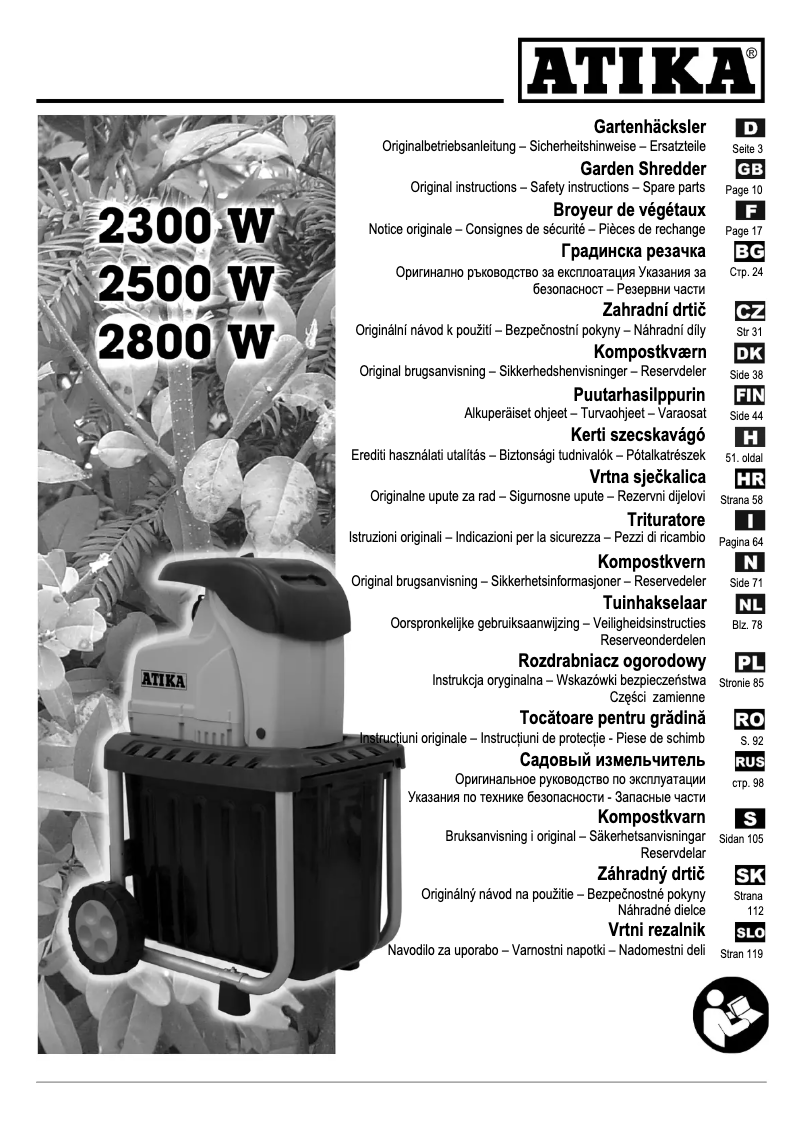Page 1 de la notice Manuel utilisateur ATIKA 2800 W