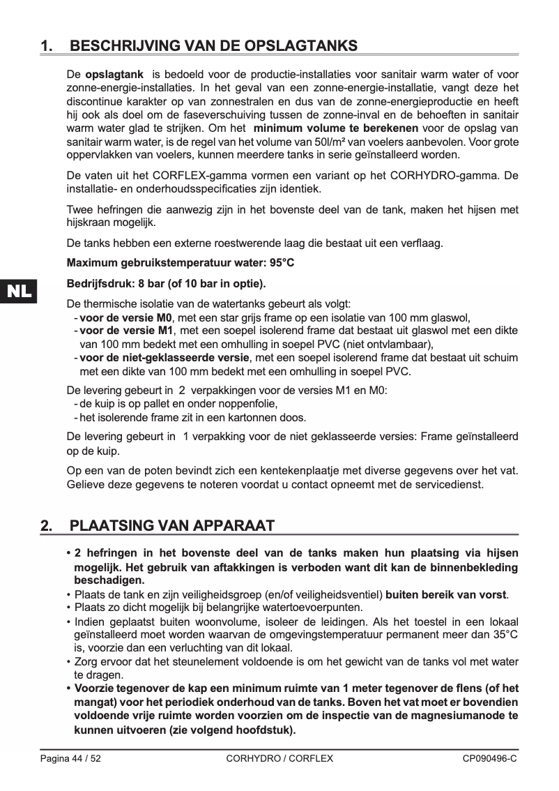 Page n°1 - Manuel utilisateur Ygnis Corhydro