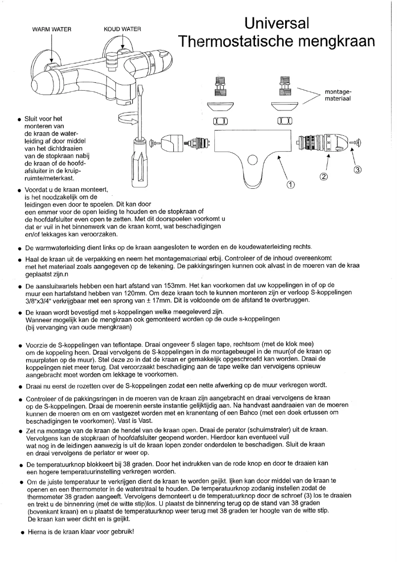 Page 1 de la notice Manuel utilisateur Mueller Universal