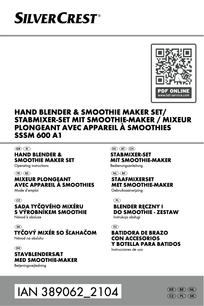 Page n°1 - Manuel utilisateur SilverCrest SSSM 600 A1