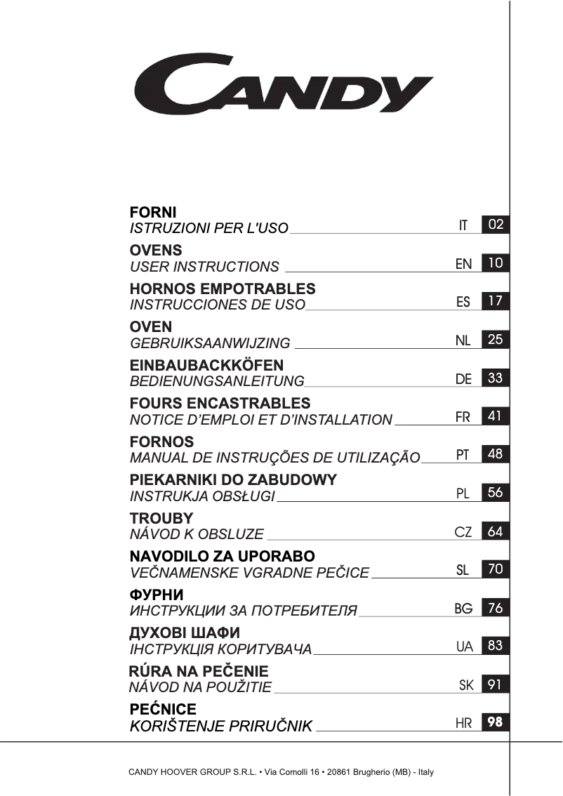 Page n°1 - Manuel utilisateur Candy Pop Evo FCP605X/E