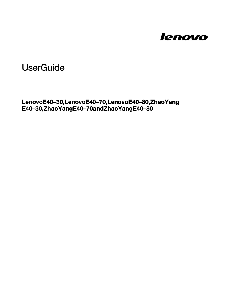 Page n°1 - Manuel utilisateur Lenovo E40