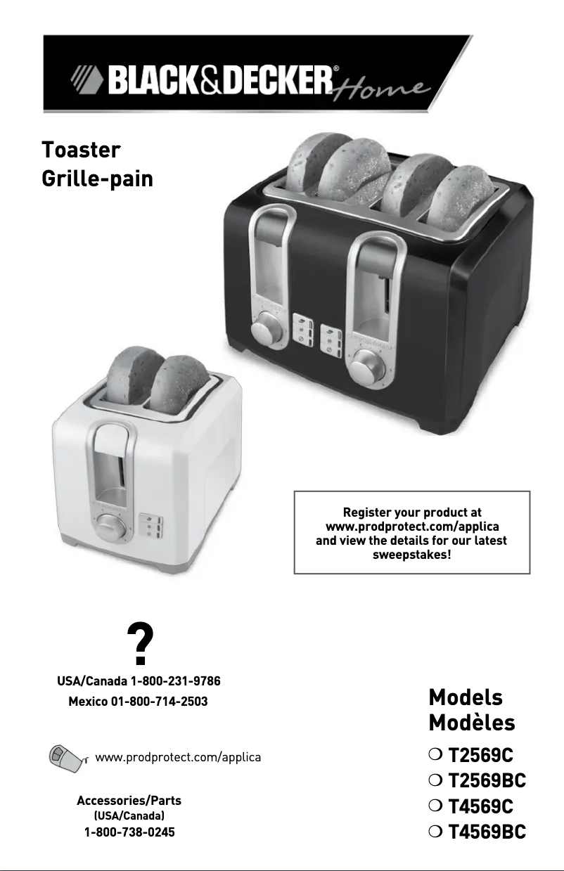 Page 1 de la notice Manuel utilisateur Black & Decker T2569B