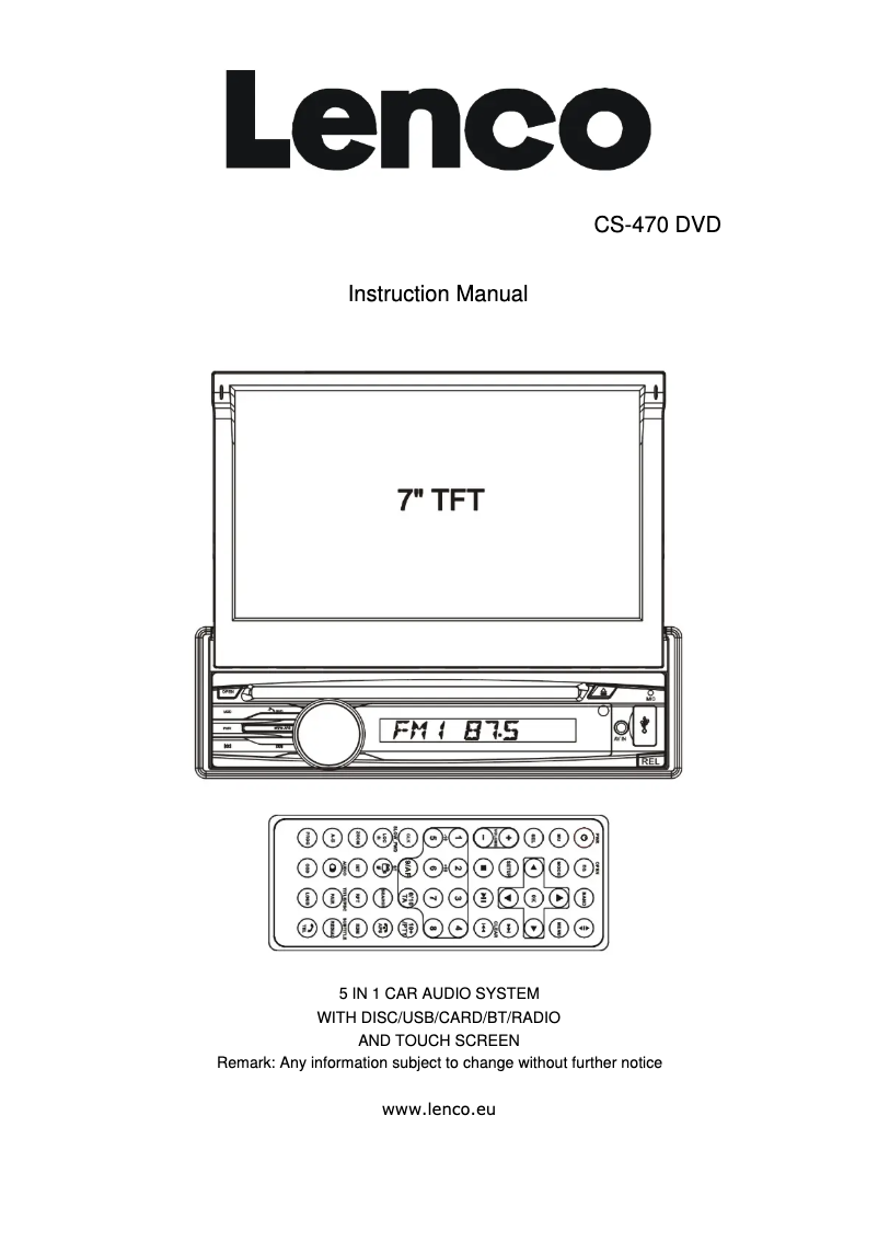 Image de la première page du manuel de l'appareil CS-470