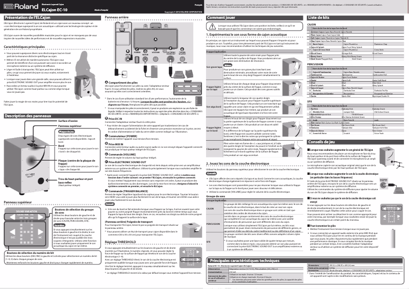 Page n°1 - Manuel utilisateur Roland ELCajon EC-10