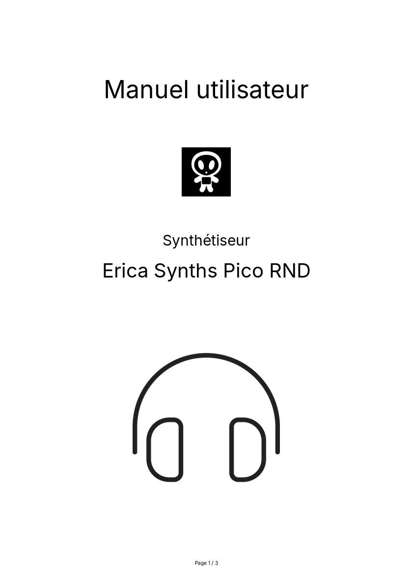 Image de la première page du manuel de l'appareil Pico RND