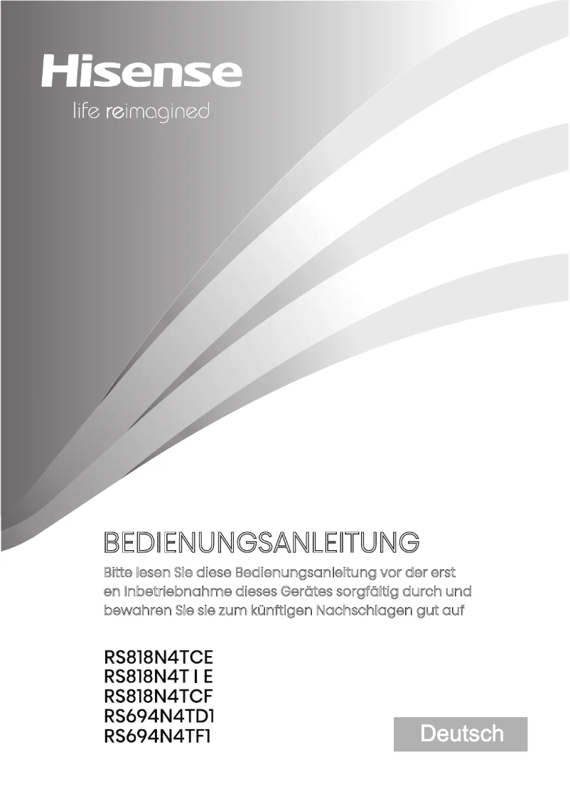 Page 1 de la notice Manuel utilisateur Hisense RS818N4TFE