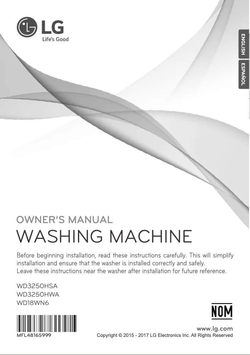 Page 1 de la notice Manuel utilisateur LG WD18WN6