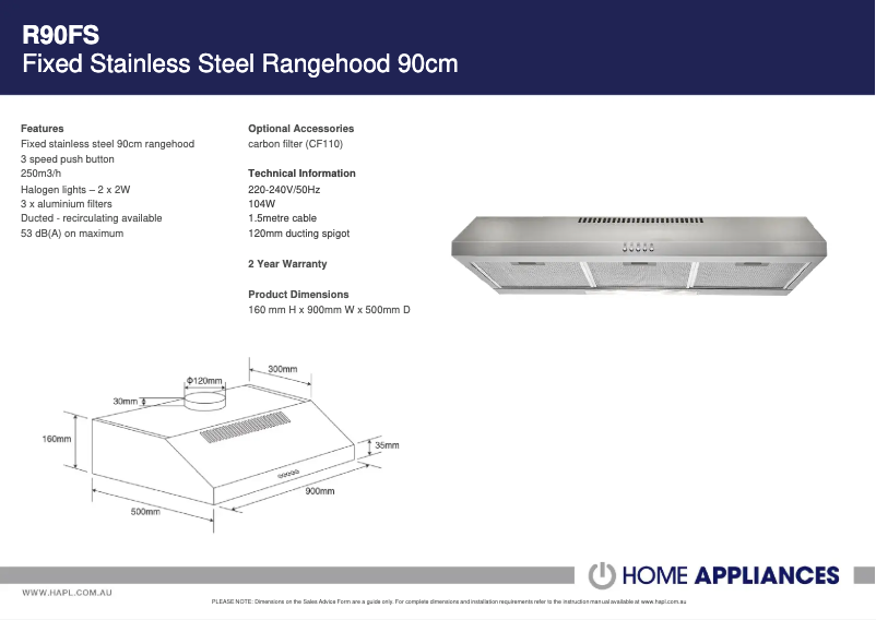 Image de la première page du manuel de l'appareil R90FS