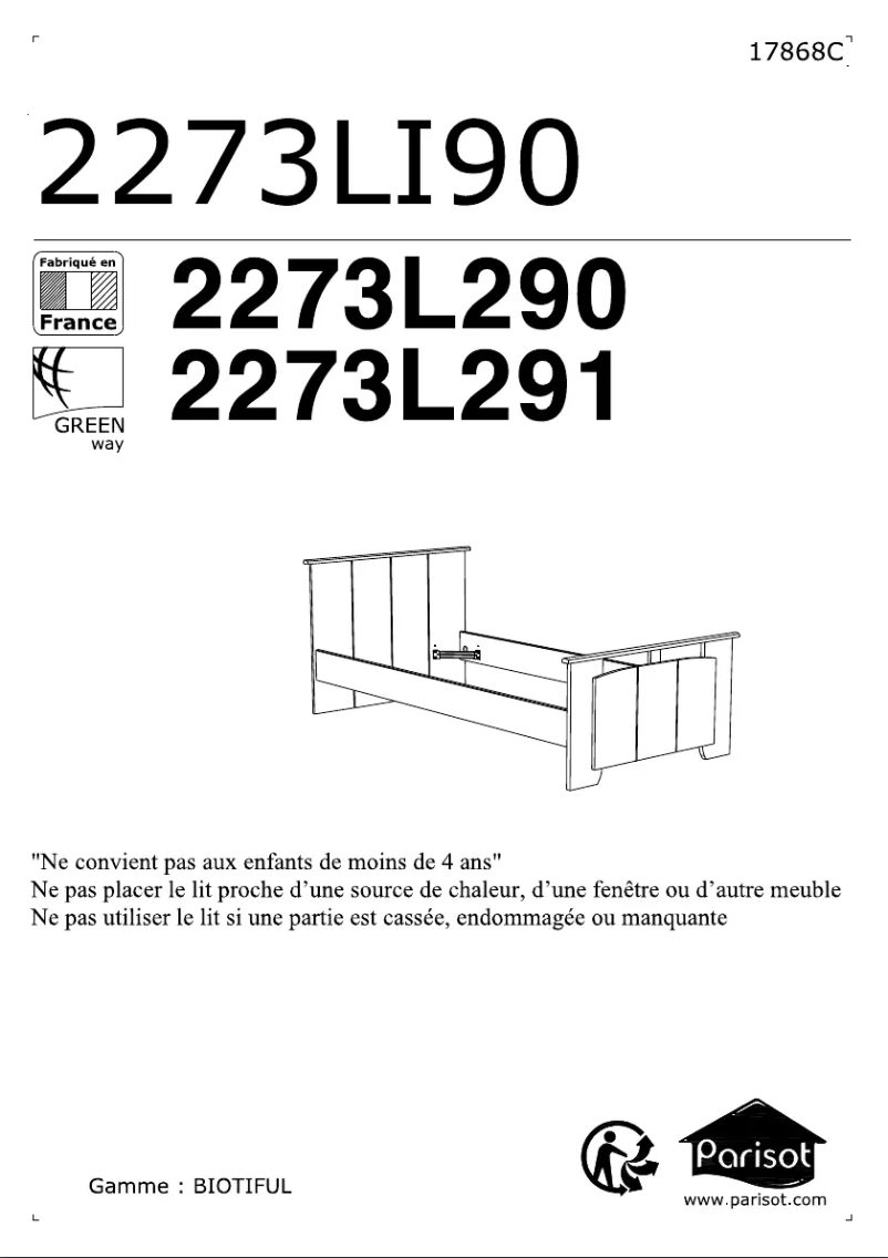 Image de la première page du manuel de l'appareil Biotiful 2273L290
