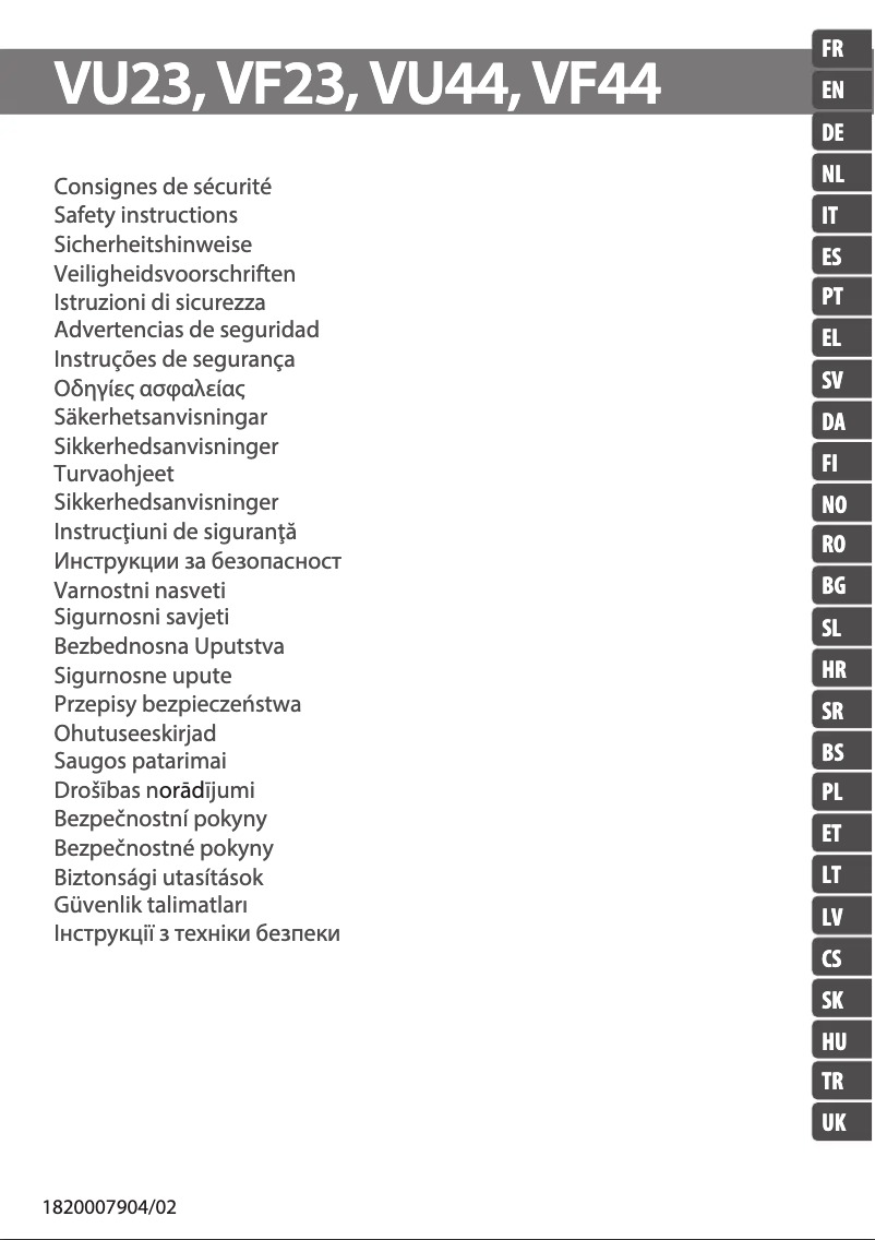 Página 1 del manual Instrucciones de seguridad Rowenta Essential Plus VU4420