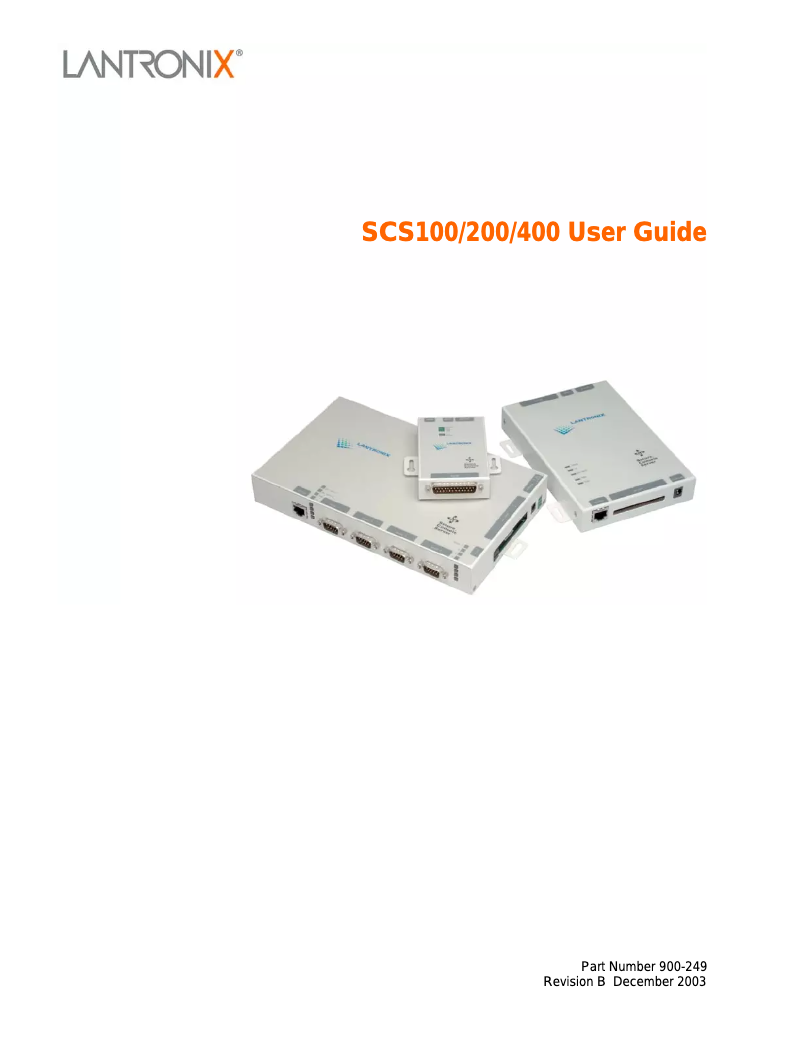Page n°1 - Manuel utilisateur Lantronix SCS100