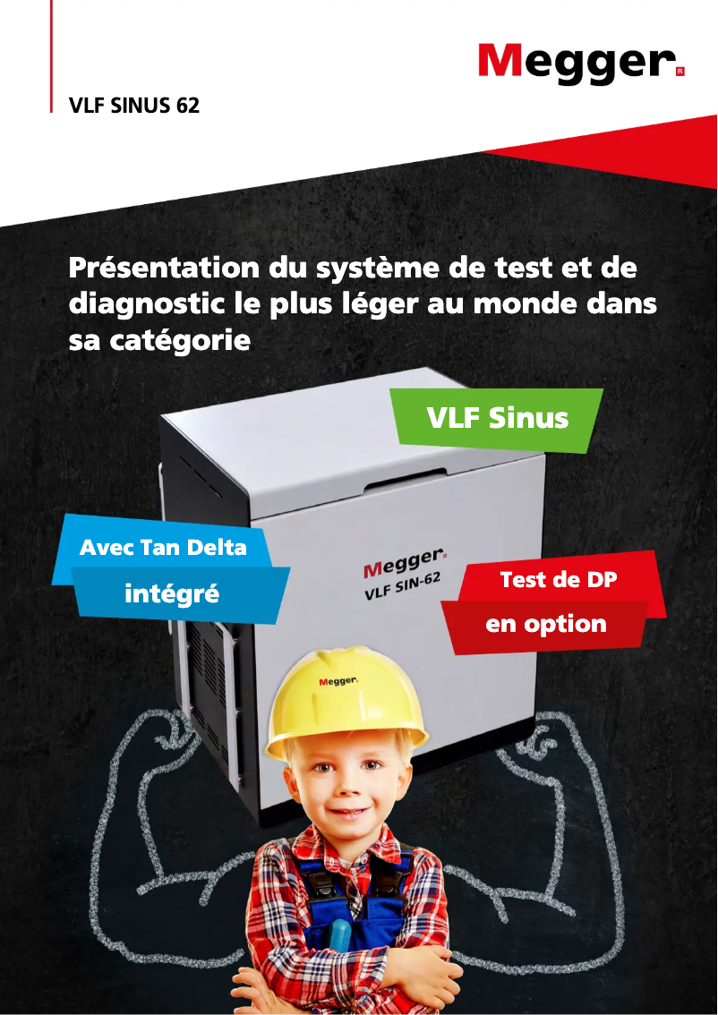 Page 1 de la notice Brochure Megger VLF Sinus 62 kV
