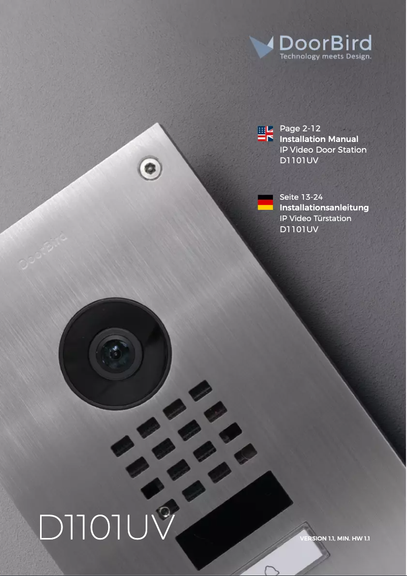 Page n°1 - Manuel utilisateur DoorBird D1101UV