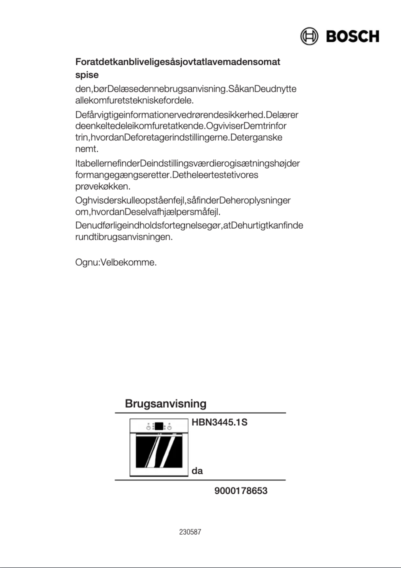 Page 1 de la notice Manuel utilisateur Bosch HBN344551S
