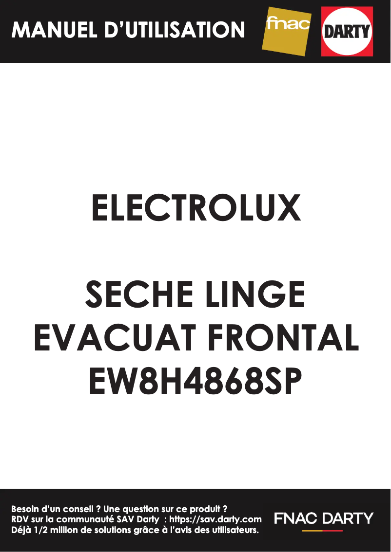 Image de la première page du manuel de l'appareil EW8H4868SP