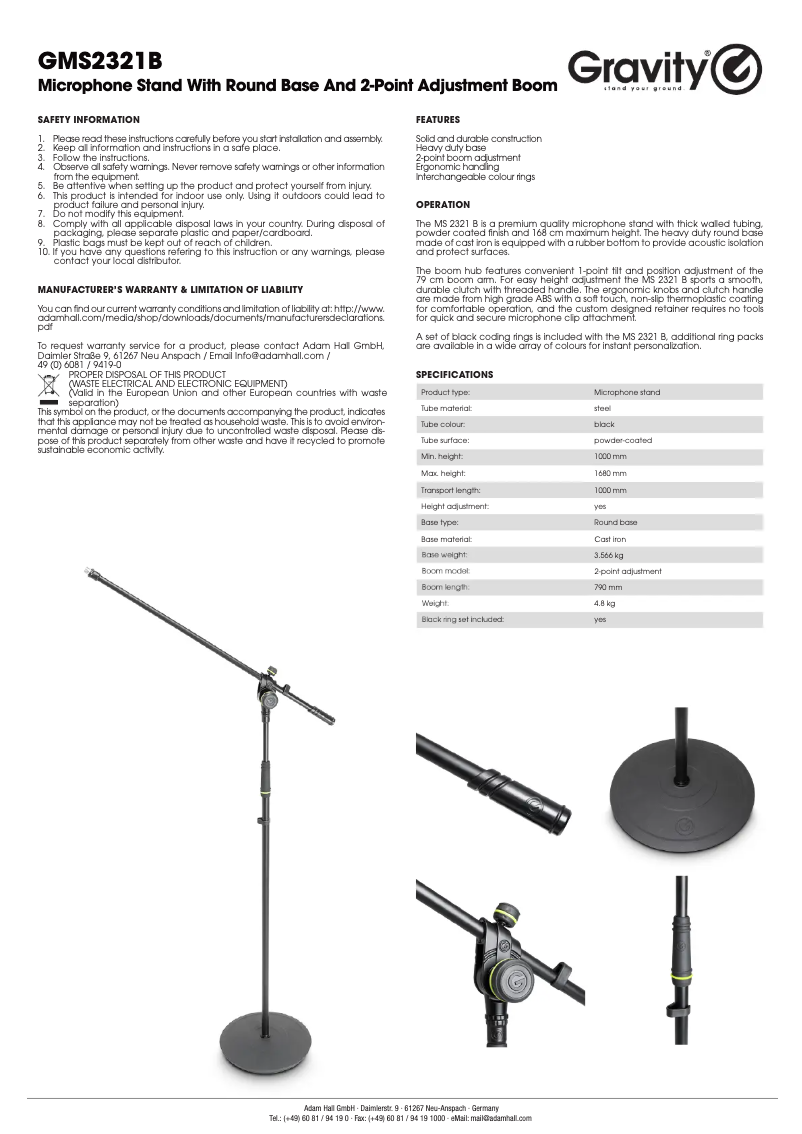 Image de la première page du manuel de l'appareil MS 2321 B