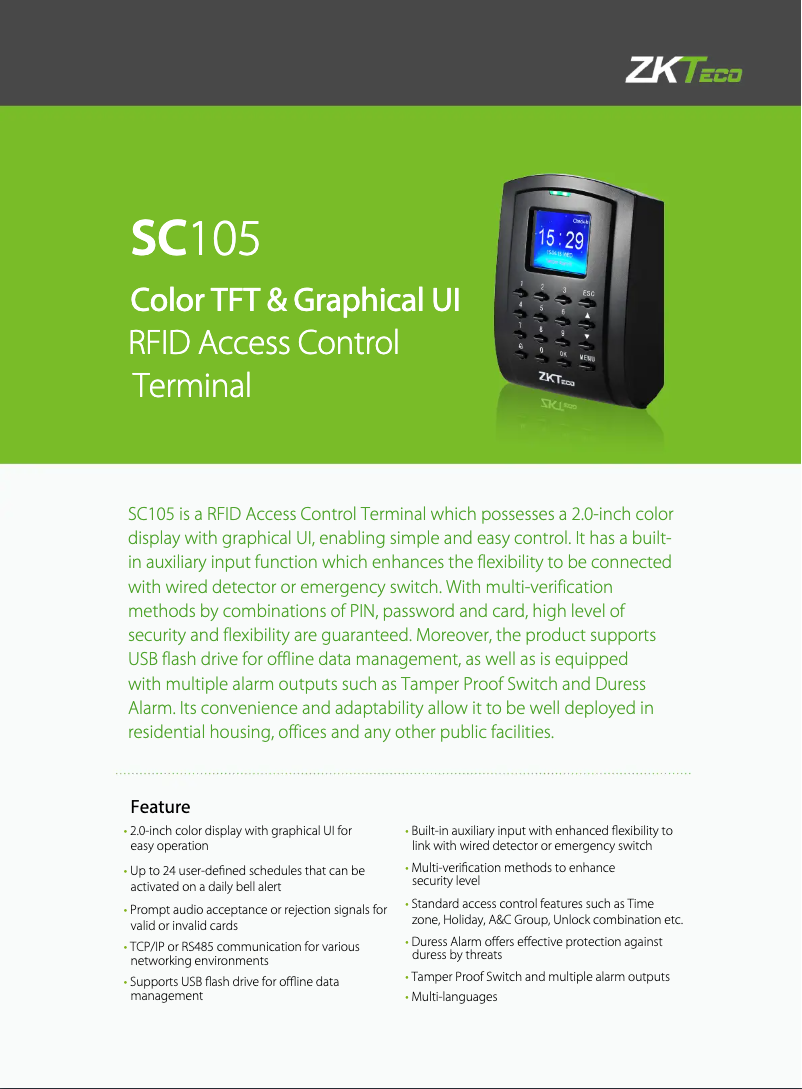 Image de la première page du manuel de l'appareil SC105