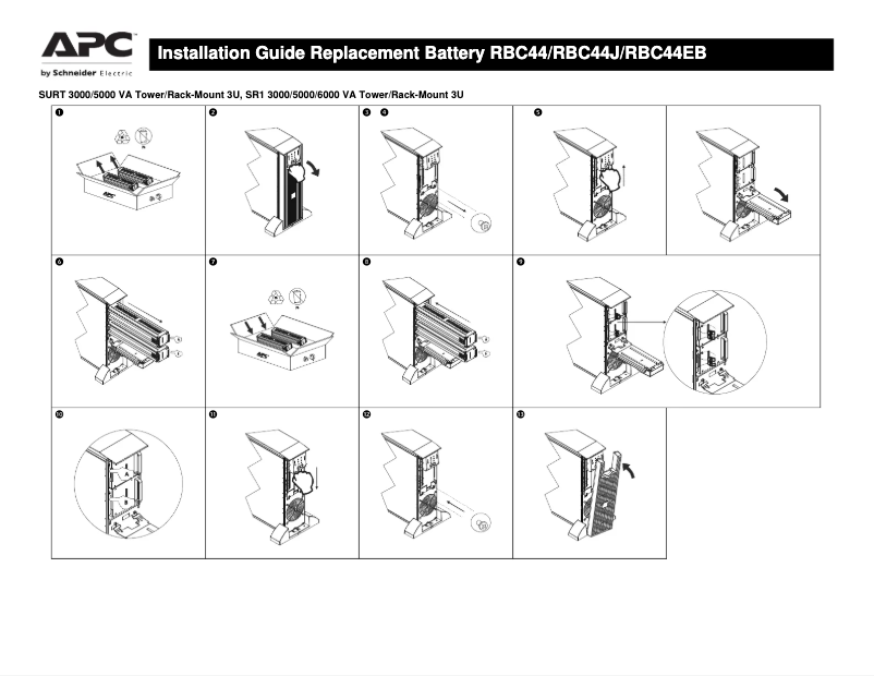 Page 1 de la notice Manuel utilisateur APC RBC44