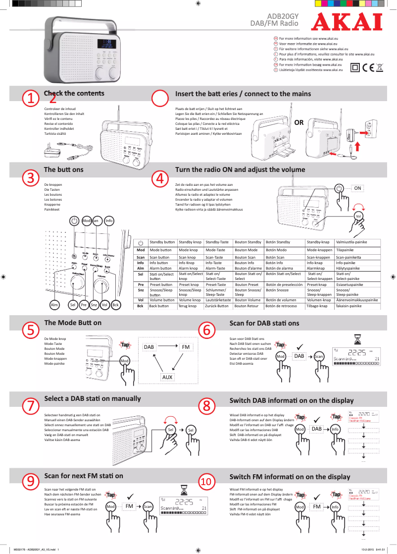 Page n°1 - Manuel utilisateur AKAI ADB20