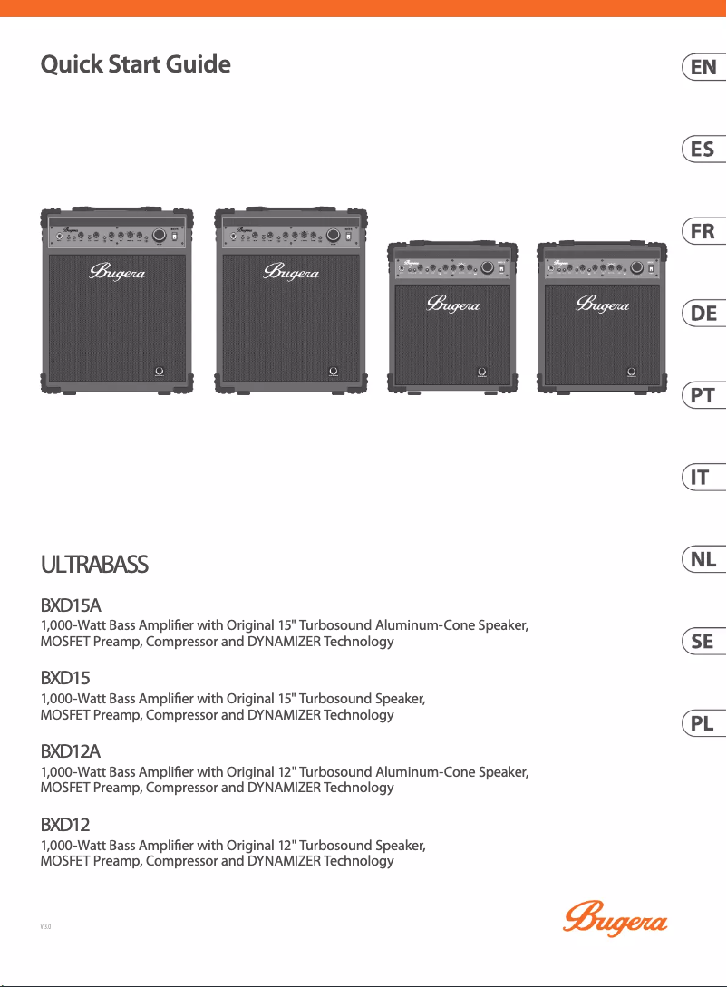 Page n°1 - Guide de démarrage rapide Bugera Ultrabass BXD12