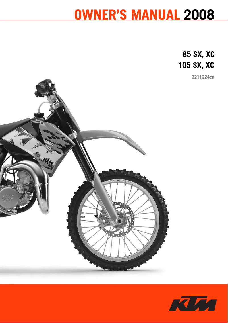 Page n°1 - Manuel utilisateur KTM 85 SX (2008)