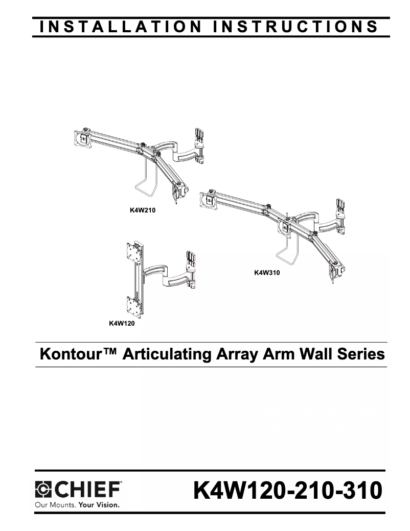 Page 1 de la notice Manuel utilisateur Chief K4W310B