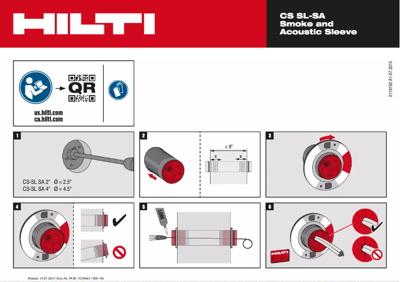 Página 1 del manual Manual de usuario Hilti CS-SL SA