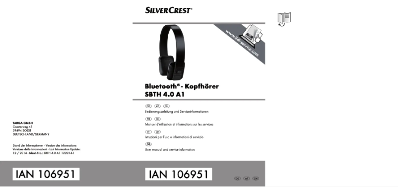 Image de la première page du manuel de l'appareil SBTH 4.0 A1