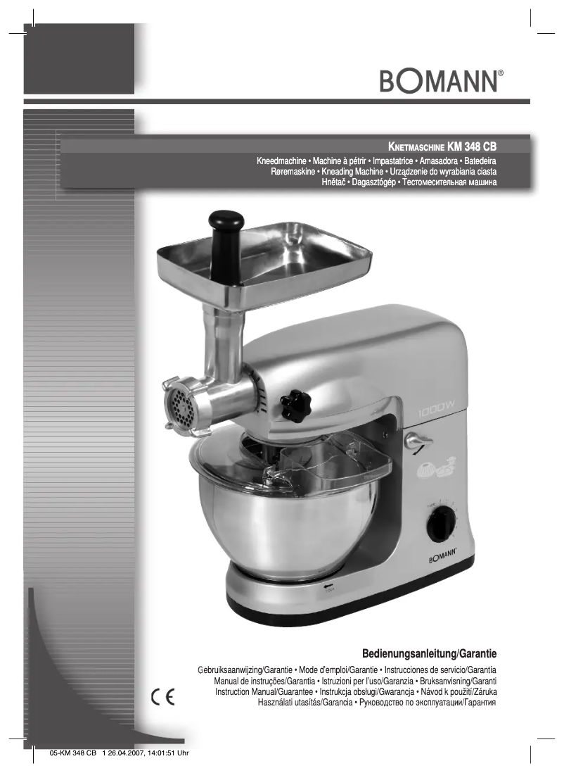 Page 1 de la notice Manuel utilisateur Bomann KM 348 CB