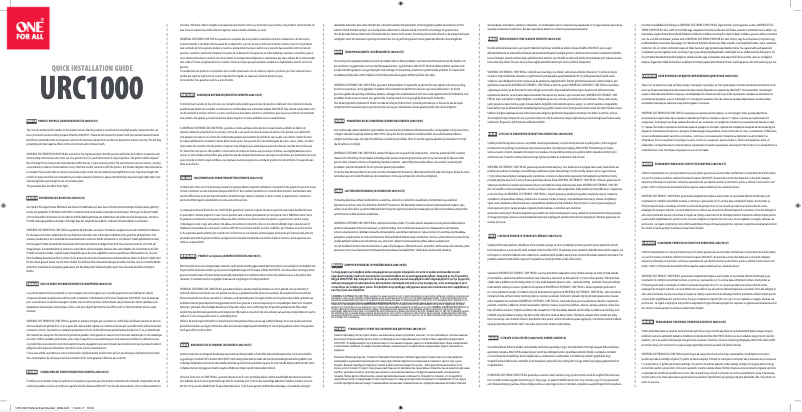 Page n°1 - Manuel utilisateur One for all URC1000
