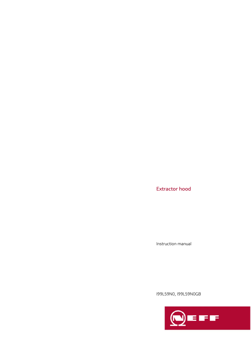 Page n°1 - Manuel utilisateur Neff I99L59N0GB