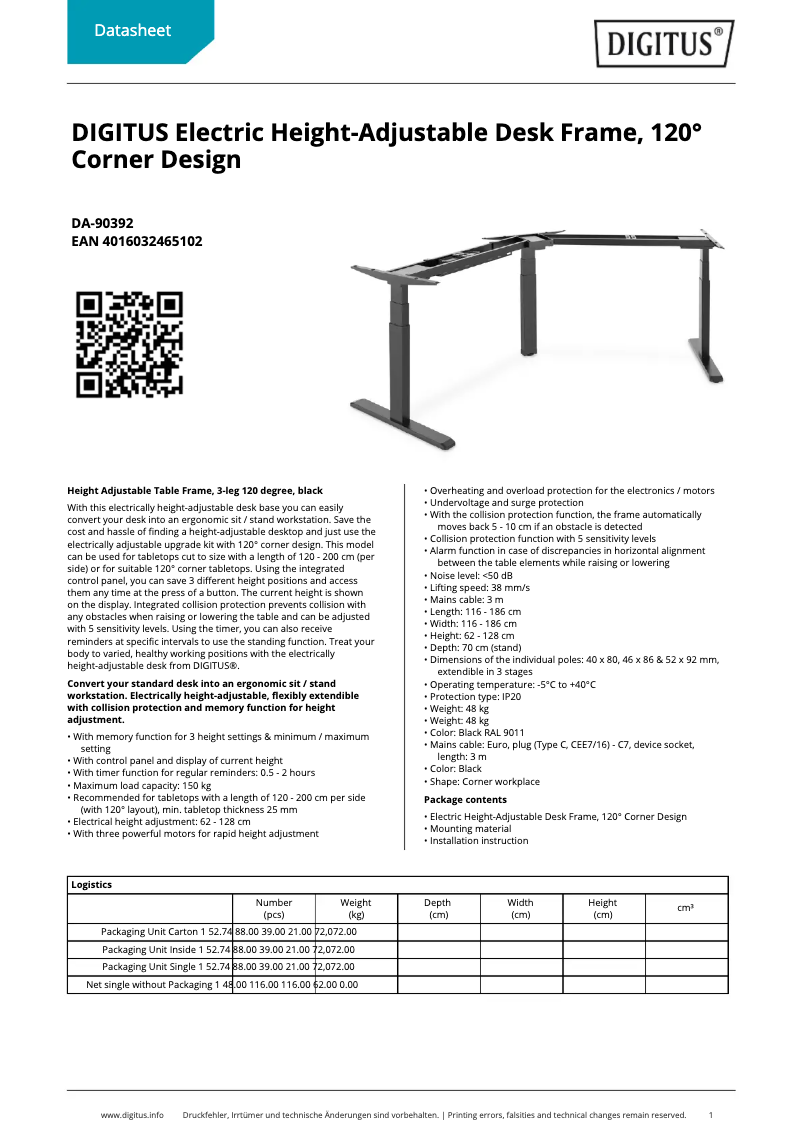 Página 1 del manual Ficha técnica Digitus DA-90392