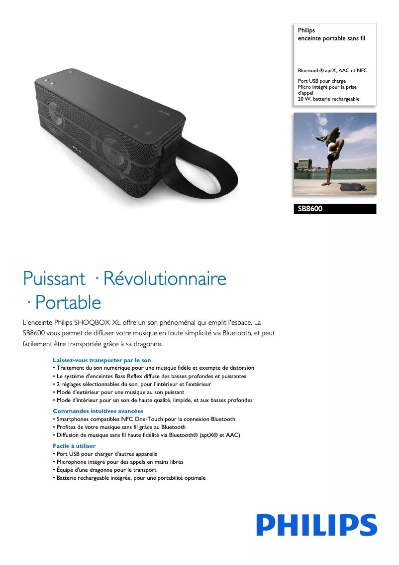 Image de la première page du manuel de l'appareil SB8600