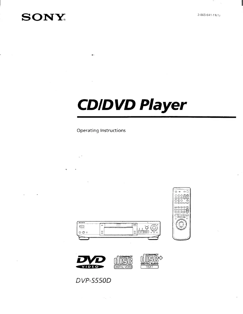 Page n°1 - Manuel utilisateur Sony DVP-S550D