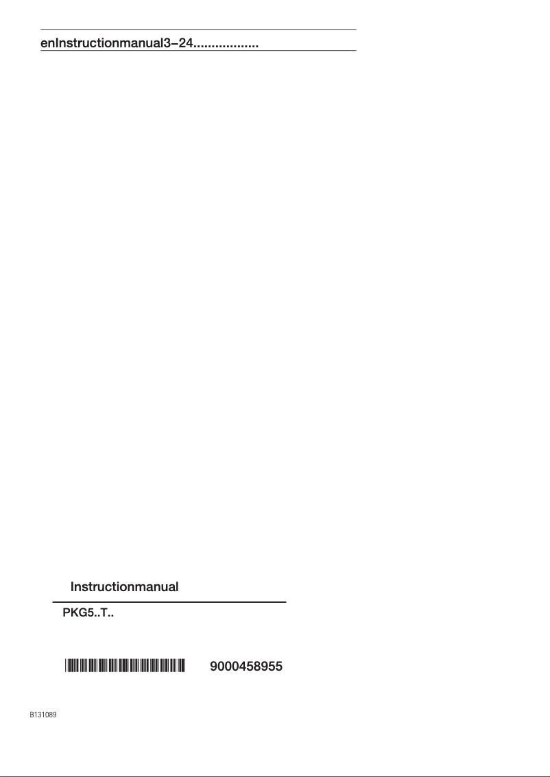 Page 1 de la notice Manuel utilisateur Bosch PKG575T15E