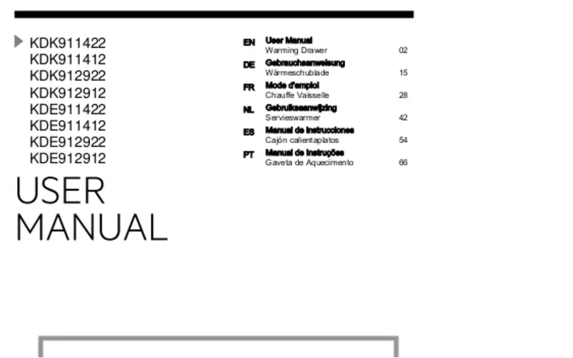 Page n°1 - Manuel utilisateur AEG KDK912922M